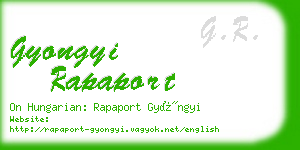 gyongyi rapaport business card